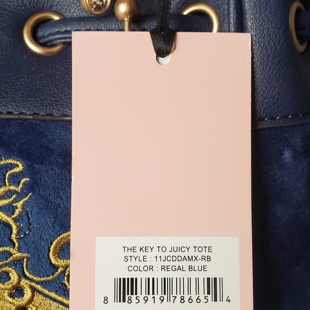 JUICY COUTURE Regal Blue The Key To Juicy Daydreamer Tote Bag - Picture 8 of 8